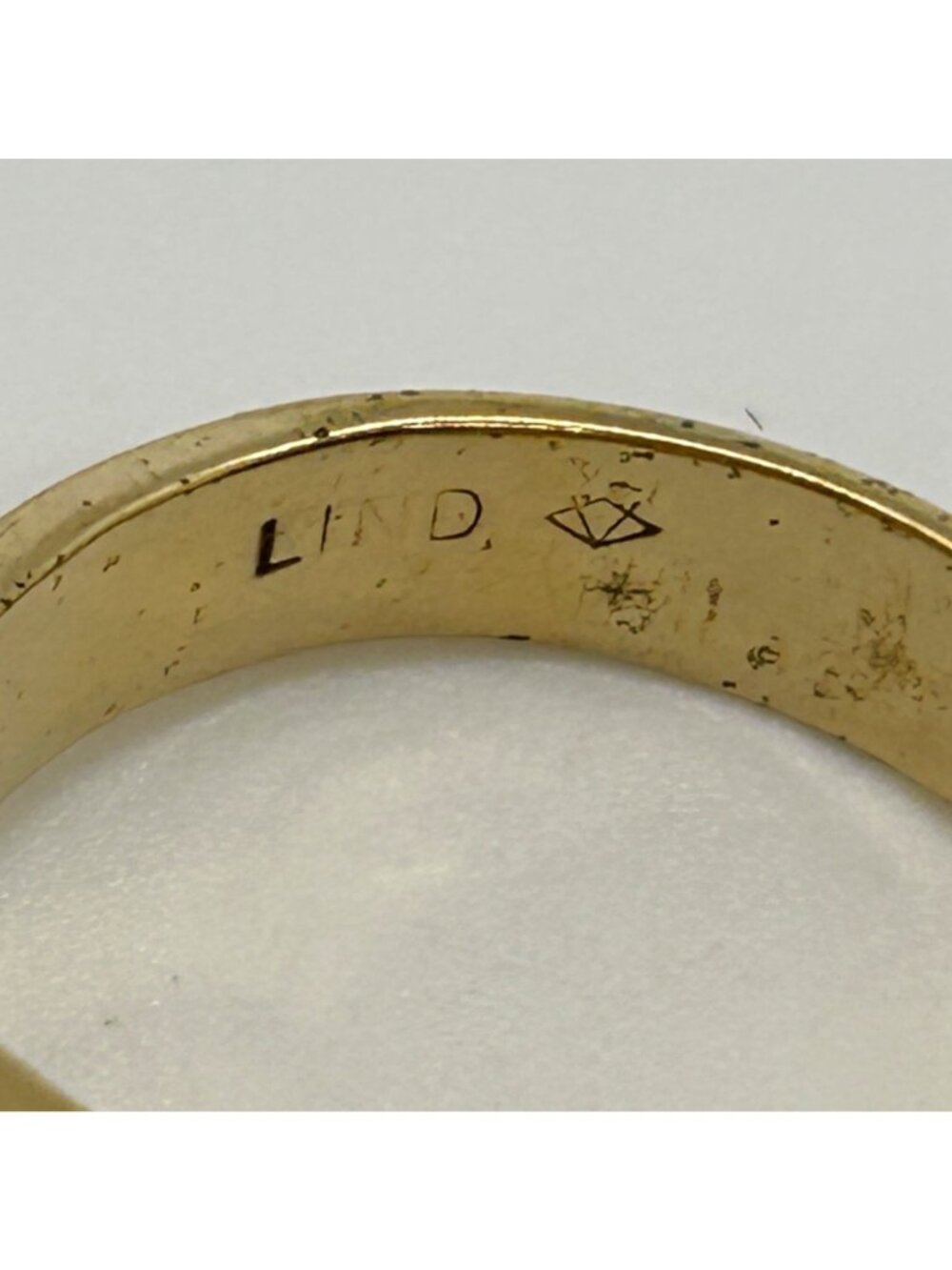Vintage Mens LIND Two Tone Cubic Zirconia Statement Signet Art Deco Style Ring S - Picture 8 of 10